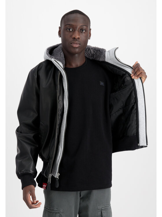Alpha Industries Alpha Industries Kožená bunda Ma-1 D-Tec 123106 Čierna Regular Fit