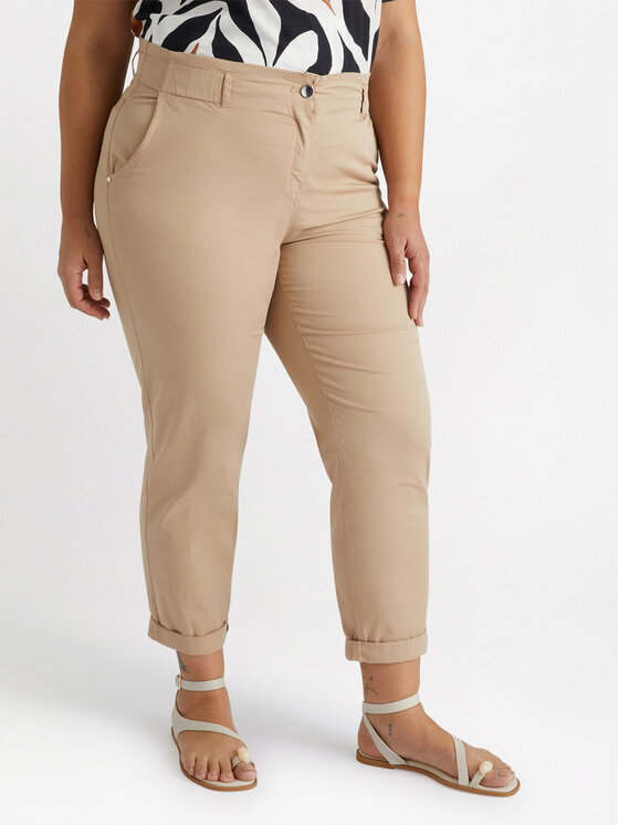 Fiorella Rubino Fiorella Rubino Spodnie materiałowe P717T004799N002 Écru Regular Fit