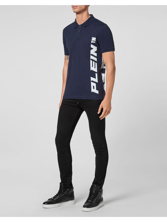 PHILIPP PLEIN PHILIPP PLEIN Polo 6277 Granatowy Slim Fit