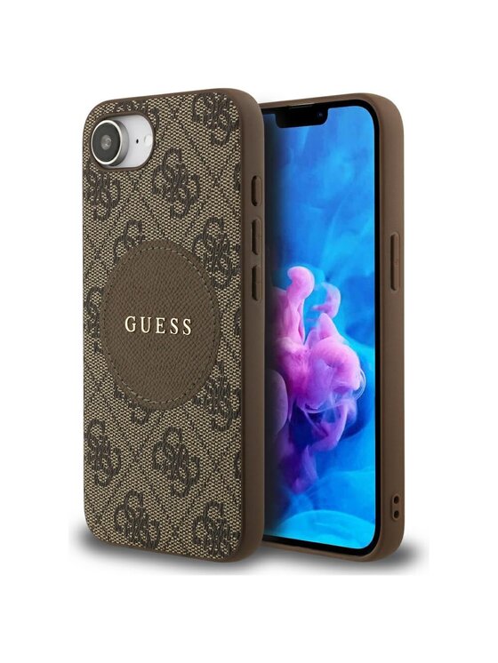 Guess Guess Etui na telefon iPhone 16e Brązowy