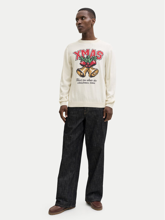 Jack & Jones Jack & Jones Пуловер Holiday 12287994 Бежов Relaxed Fit