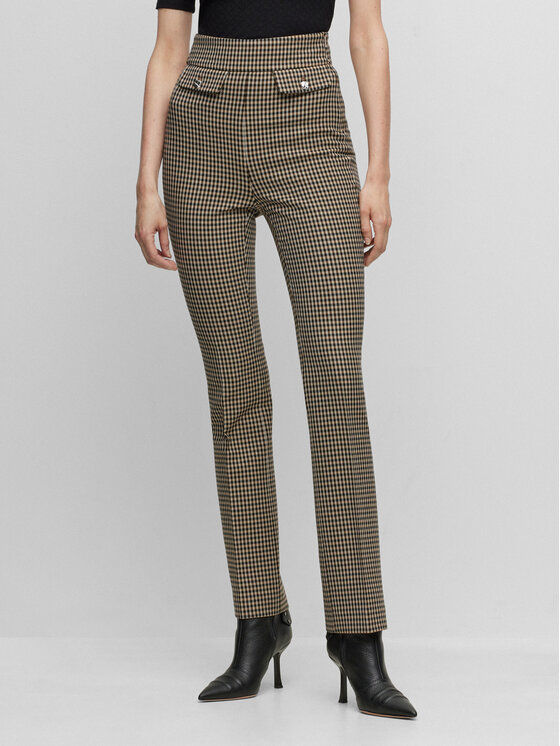 BOSS Boss Riidest püksid 50500111 Beež Slim Fit