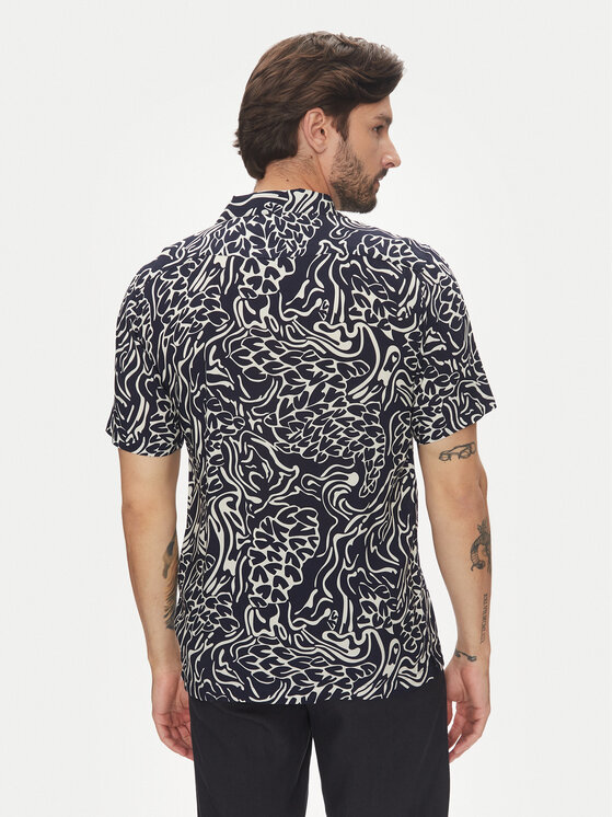 Lindbergh Lindbergh Košile 30-203717 Tmavomodrá Relaxed Fit