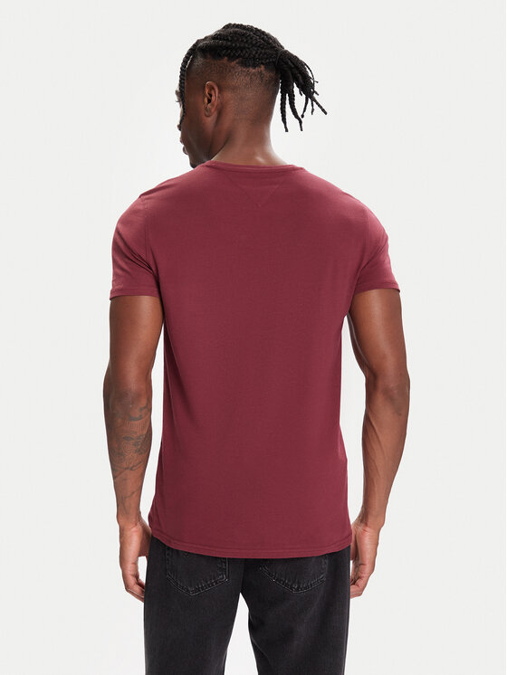 Tommy Jeans Tommy Jeans T-särk DM0DM04411 Bordoopunane Slim Fit