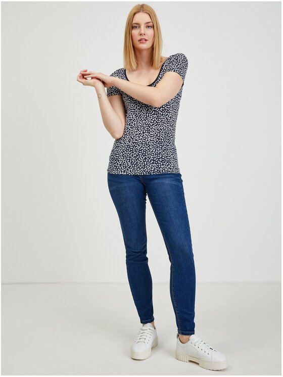 Orsay Orsay T-Shirt 159261-97__XL Granatowy Regular Fit