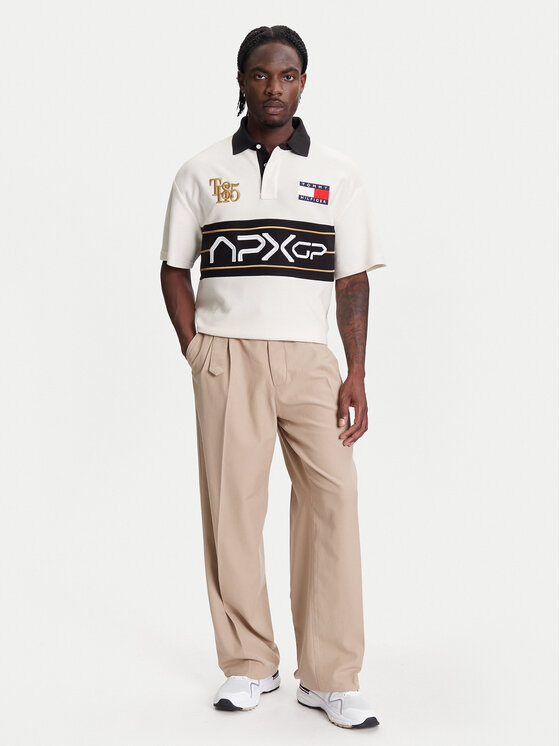 Tommy Hilfiger Tommy Hilfiger Polo marškinėliai F1 Movie Race Day MW0MW41393 Écru Relaxed Fit
