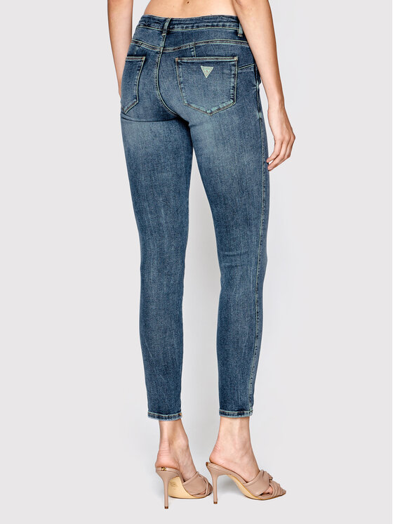 Guess Guess Jeans hlače W2YAJ2 D4Q02 Modra Skinny Fit