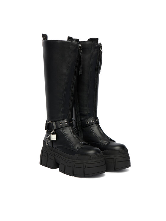 Buffalo Buffalo Ботуши Gospher Biker Hi 1270131 Черен