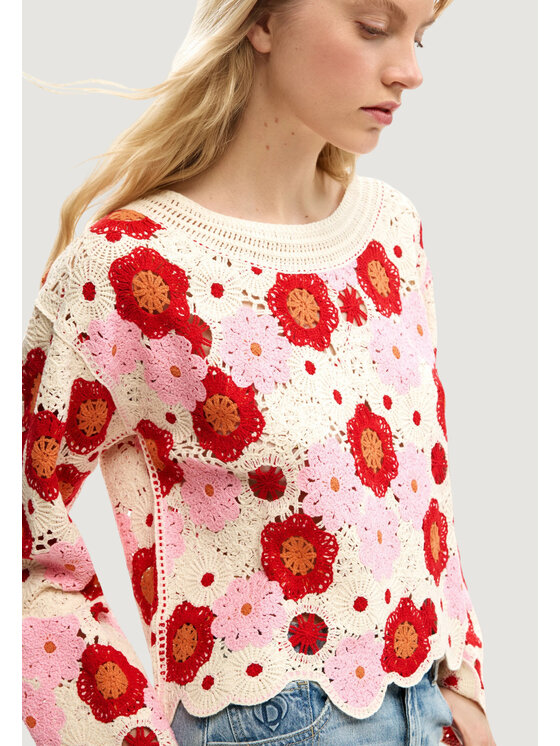 Desigual Desigual Sweter JERS_NORUEGA Beżowy Casual Fit