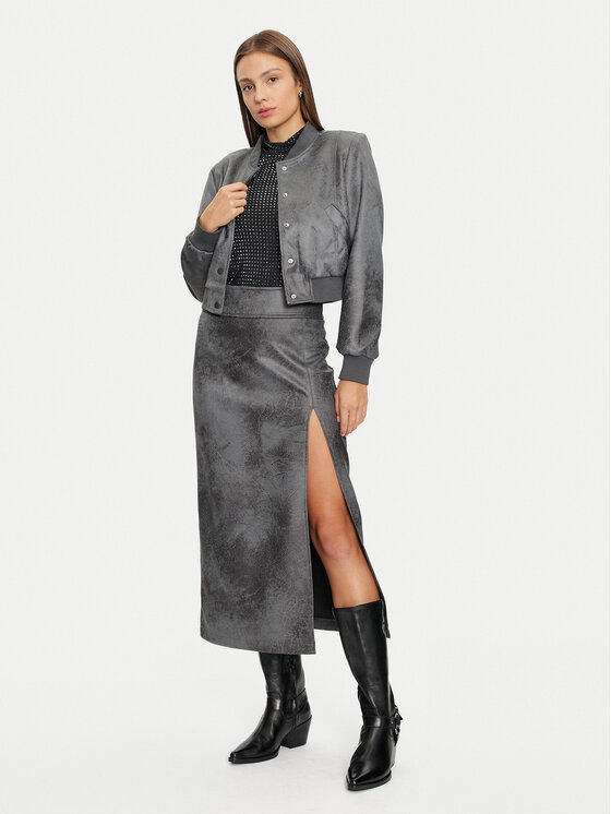 ONLY ONLY Kurtka z imitacji skóry Paris 15330040 Szary Regular Fit