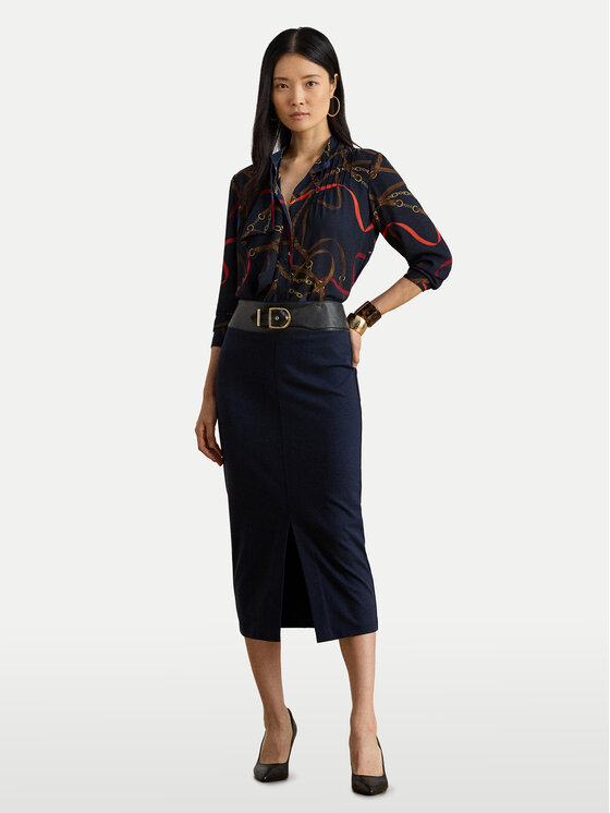 LAUREN RALPH LAUREN LAUREN RALPH LAUREN Spódnica ołówkowa 200P03729001 Granatowy Regular Fit