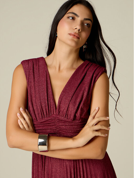 Oltre Oltre Sukienka wieczorowa 7069J000989N016 Bordowy A-Line Fit