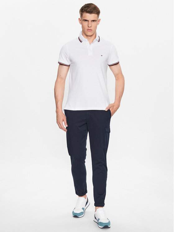 Tommy Hilfiger Tommy Hilfiger Polokošeľa 1985 MW0MW30750 Biela Slim Fit