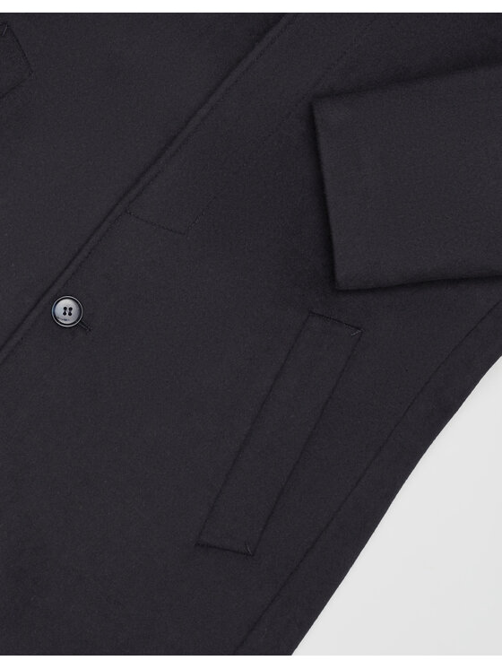 Borgio Borgio Płaszcz wełniany rivara_g Granatowy Slim Fit