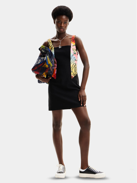 Desigual Desigual Sukienka letnia MONSIEUR CHRISTIAN LACROIX Marbella 24SWVW75 Czarny Slim Fit