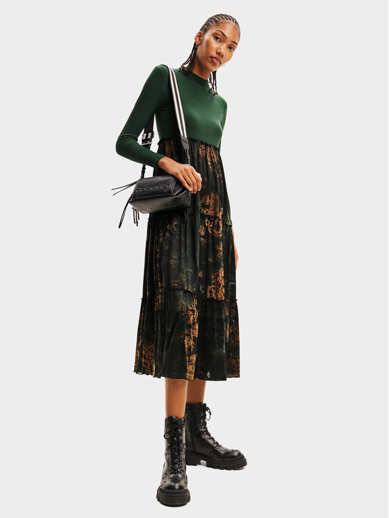 Desigual Desigual Повсякденна сукня 23WWVK89 Зелений Regular Fit