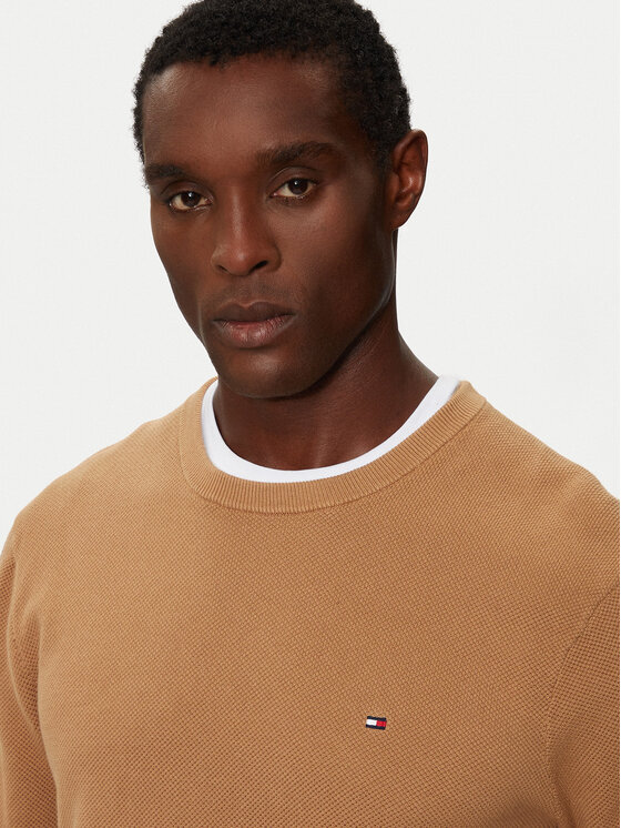 Tommy Hilfiger Tommy Hilfiger Sweter Essential MW0MW36347 Brązowy Regular Fit