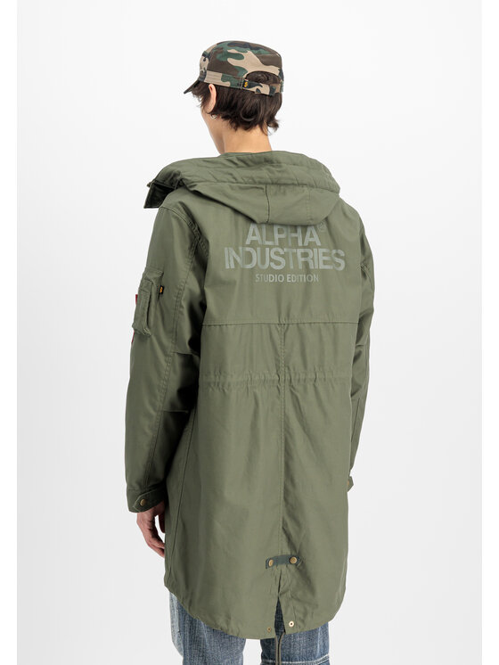 Alpha Industries Alpha Industries Kurtka zimowa Studio M-51 Fishtail Backprint (2in1) Field Jacket Zielony Loose Fit