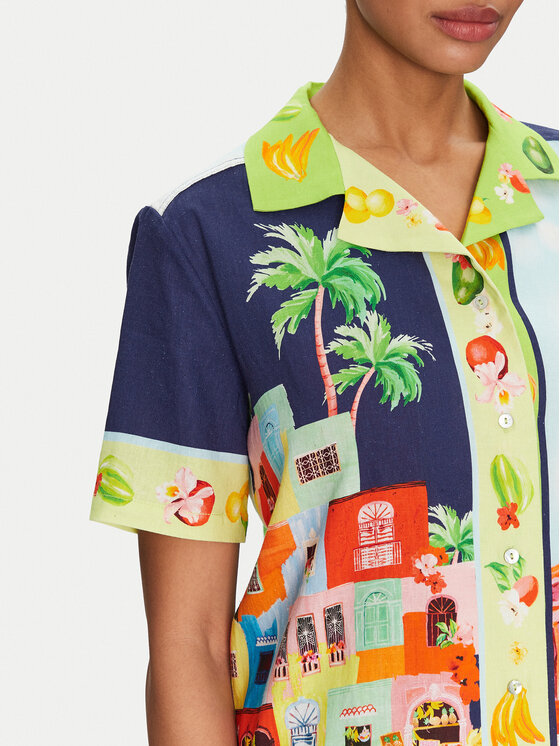 Seafolly Seafolly Риза Cuba 55440-TO Цветен Relaxed Fit