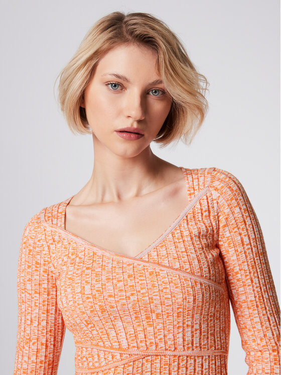 Simple Simple Блуза SWD511-02 Оранжев Slim Fit