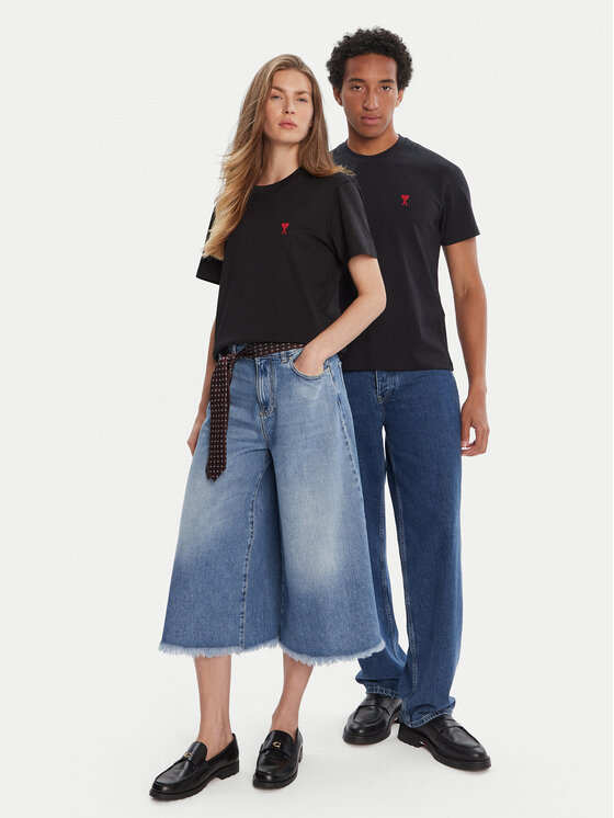 AMI Paris AMI Paris Tričko BFUTS035.724 Čierna Regular Fit