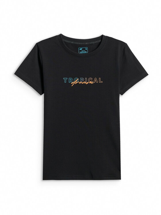 4F 4F T-Shirt BEACHWEAR Czarny Slim Fit