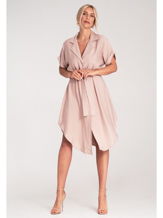 FIGL FIGL Košeľové šaty M1224 Ružová A-Line Fit