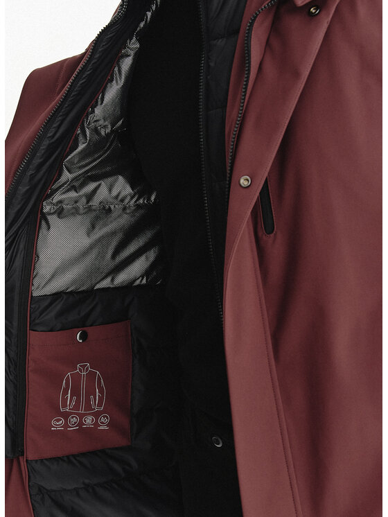 Pako Lorente Pako Lorente Kurtka puchowa P25WP-5X-007 Bordowy Classic Fit