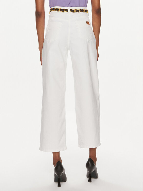Elisabetta Franchi Elisabetta Franchi Jeansy PJ-42D-41E2-003693 Bílá Relaxed Fit