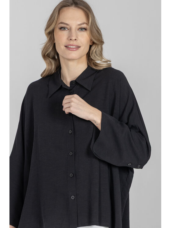 Deni Cler Milano Deni Cler Milano Bluzka T-DC-1335-F2-20-90-1 Czarny Oversize