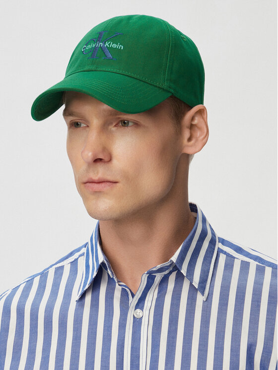 Calvin Klein Calvin Klein Καπέλο Jockey Monologo Embroidery Baseball Cap LV04G5004G Πράσινο