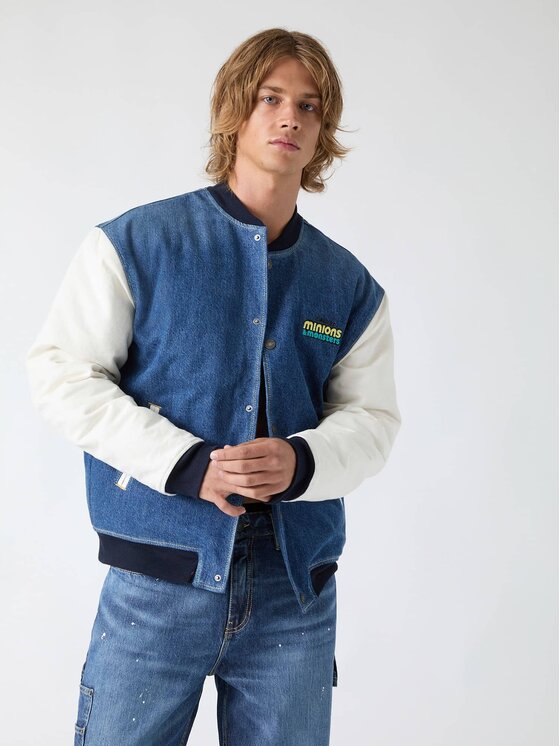 Guess Jeans Guess Jeans Bunda bomber 183630 Modrá Classic Fit