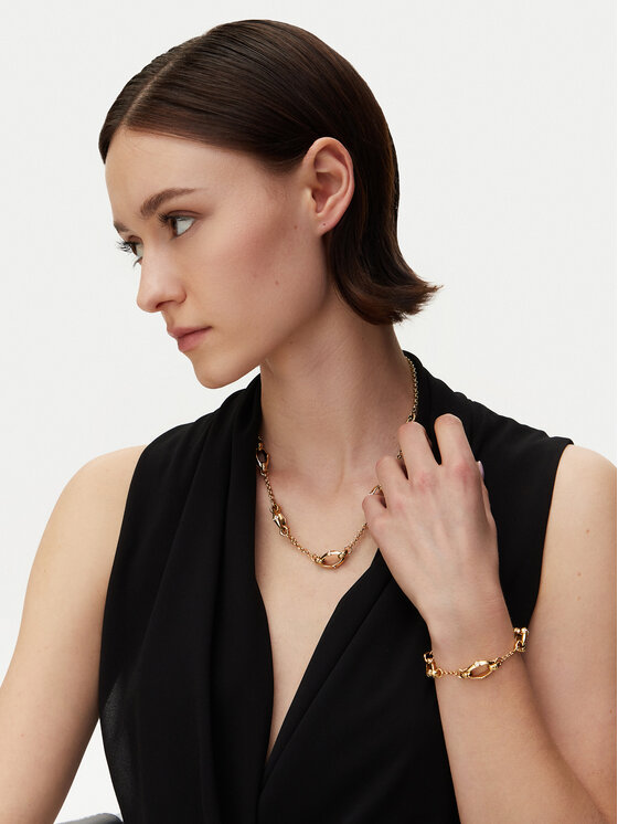 Guess Guess Naszyjnik JUBN05 167JW Złoty
