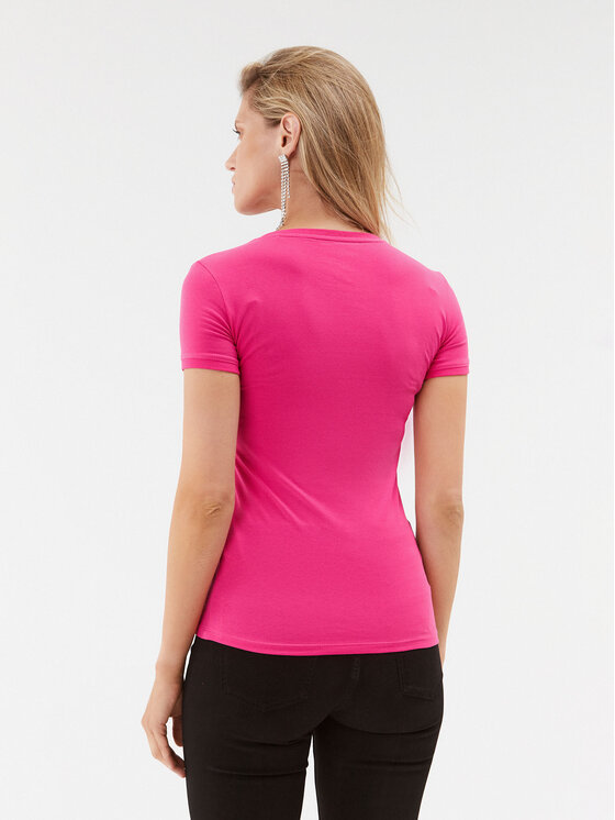 Guess Guess T-Shirt W2YI45 J1314 Różowy Slim Fit