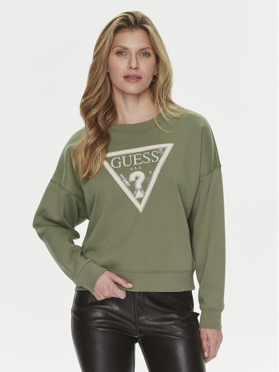 Guess Guess Pulóver Pony W4RQ13 KC5H2 Zöld Regular Fit