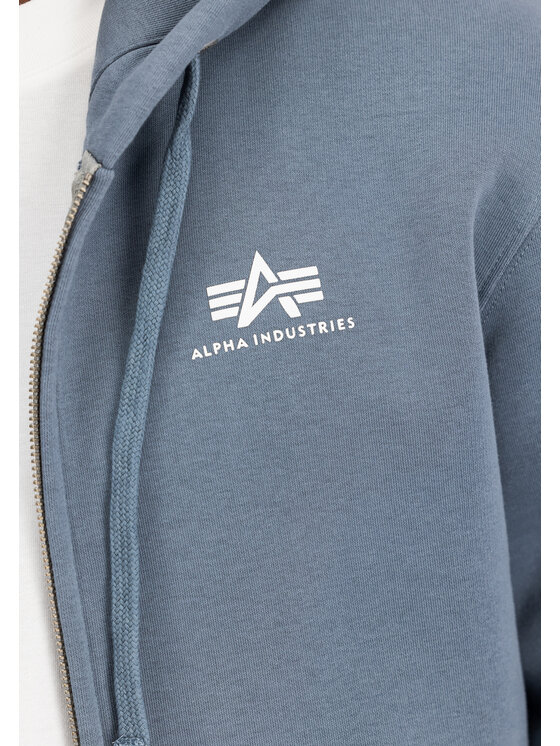 Alpha Industries Alpha Industries Mikina Basic Small Logo Zip Hoodie Modrá Regular Fit