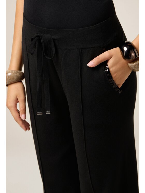 Oltre Oltre Pantaloni di tessuto P665J002342N033 Nero Baggy Fit