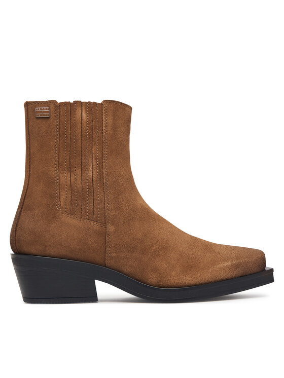 Tommy Jeans Боти Tjw Suede Cowboy Boots EN0EN03142 Кафяв