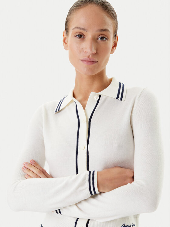 Guess Jeans Guess Jeans Strickjacke W5YR32 Z3HO2 Écru Regular Fit