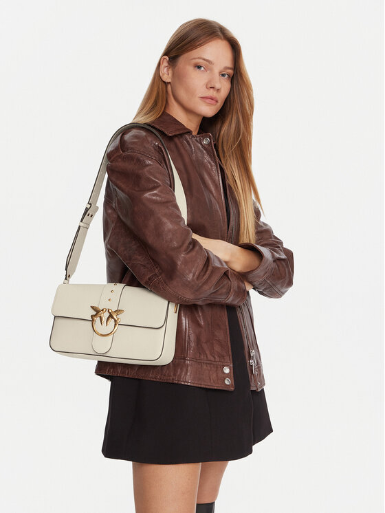 PINKO Geantă Love One Classic Slouchy Fl PLTT 104524 A2OX Alb