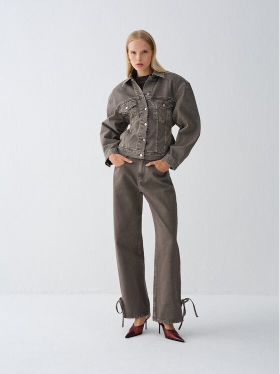 La Mania La Mania Jeansy HORIZON Beżowy ciemny Basic Fit