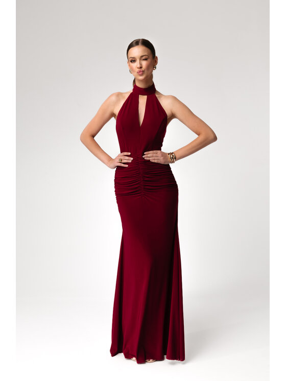 Aurora Aurora Sukienka wieczorowa Alice Bordowy Feminine Fit