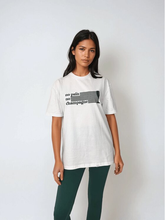 BeShaped BeShaped T-Shirt No Pain No Champagne Zielony Oversize