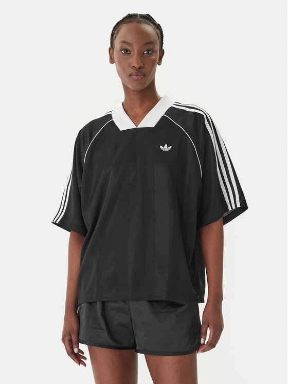adidas Póló 3-Stripes Jaquard KD2904 Fekete Oversize