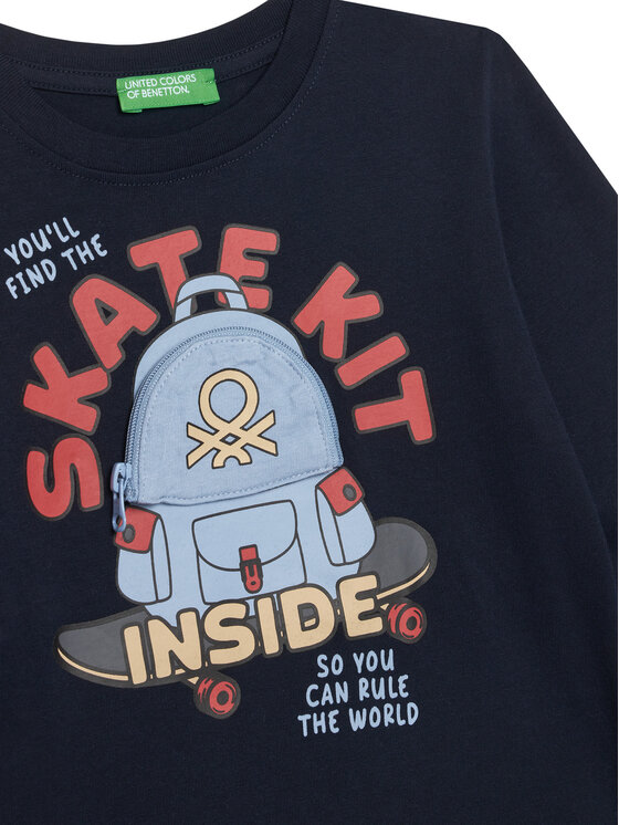 United Colors Of Benetton United Colors Of Benetton Särkpluus 3I1XG10KQ Tumesinine Regular Fit