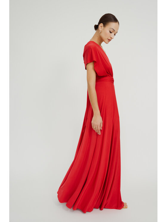ROSE AVENUE ROSE AVENUE Sukienka wieczorowa MULTIWAY Czerwony Long Fit