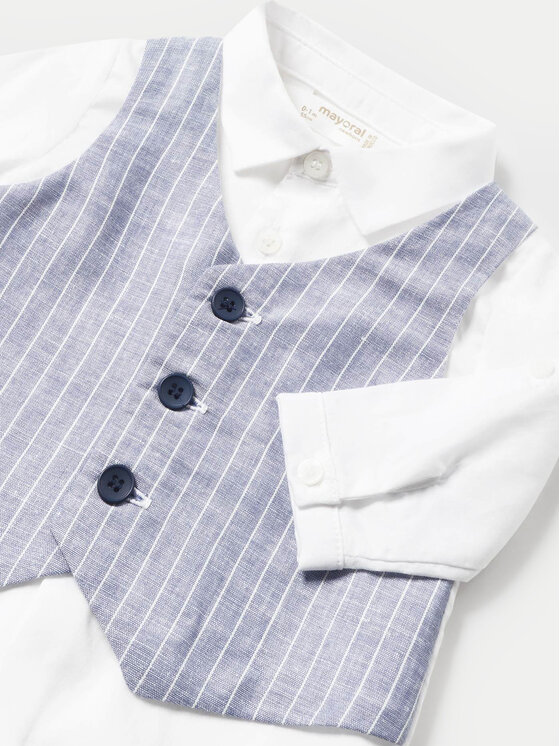 Mayoral Mayoral Set cămașă și șorturi din material textil 01220 Albastru Regular Fit