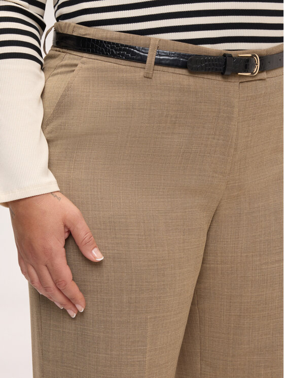Fiorella Rubino Fiorella Rubino Pantaloni di tessuto P060T005408N0R2 Crema Regular Fit