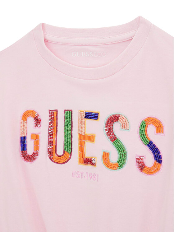 Guess Guess Marškinėliai J6GI16 K6YW4 Rožinė Boxy Fit