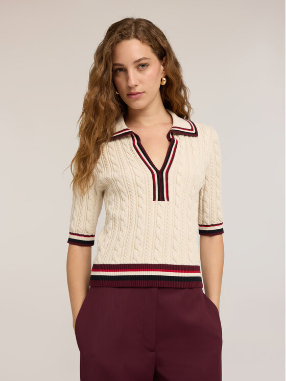 Motivi Motivi Sweter M356W004061N011 Biały Regular Fit
